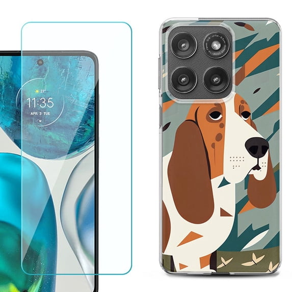 Shockproof Phone Case for Motorola Moto Edge 2026, by OneToughShield - Basset Hound