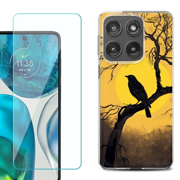 Shockproof Phone Case for Motorola Moto Edge 2026, by OneToughShield - Bird Sunset