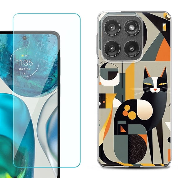 Shockproof Phone Case for Motorola Moto Edge 2026, by OneToughShield - Chill Cat