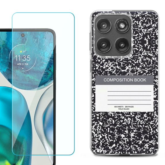Shockproof Phone Case for Motorola Moto Edge 2026, by OneToughShield - Composition Book