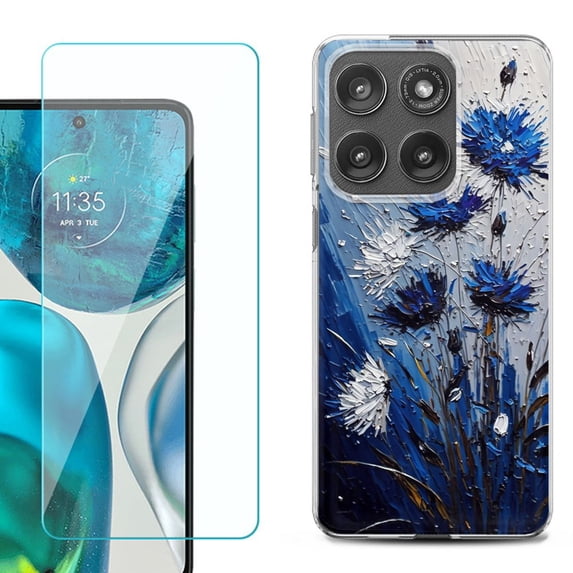 Shockproof Phone Case for Motorola Moto Edge 2026, by OneToughShield - Cornflower