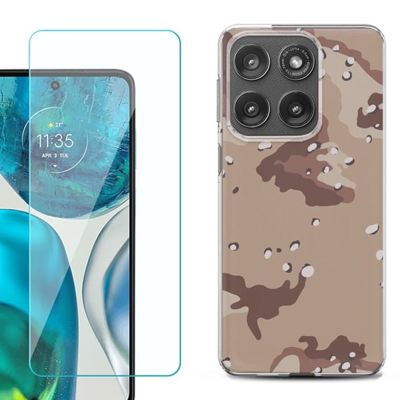 Shockproof Phone Case for Motorola Moto Edge 2026, by OneToughShield - Desert Camo