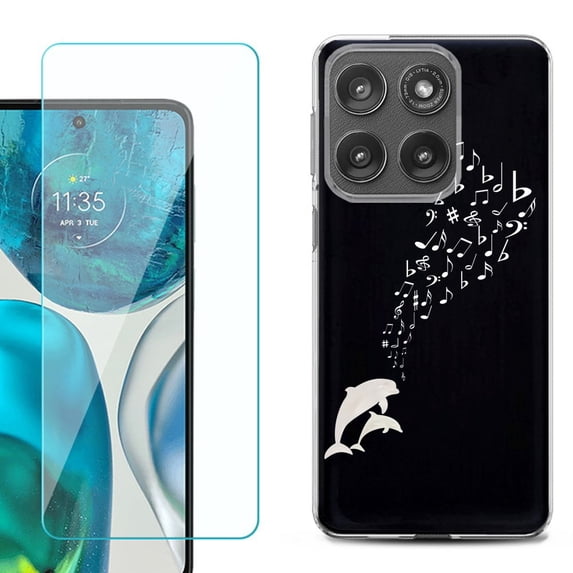 Shockproof Phone Case for Motorola Moto Edge 2026, by OneToughShield - Dolphin Music