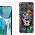 thumbnail image 1 of Shockproof Phone Case for Motorola Moto Edge 2026, by OneToughShield - Geometric Lion, 1 of 5
