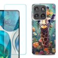 thumbnail image 1 of Shockproof Phone Case for Motorola Moto Edge 2026, by OneToughShield - Giraffe Flower, 1 of 5