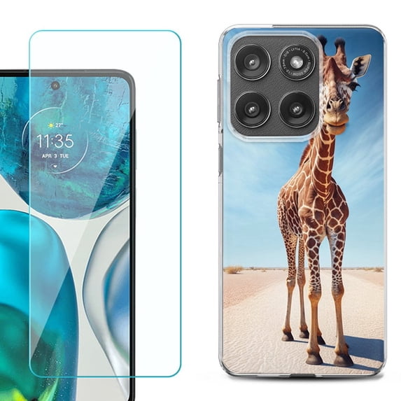 Shockproof Phone Case for Motorola Moto Edge 2026, by OneToughShield - Giraffe
