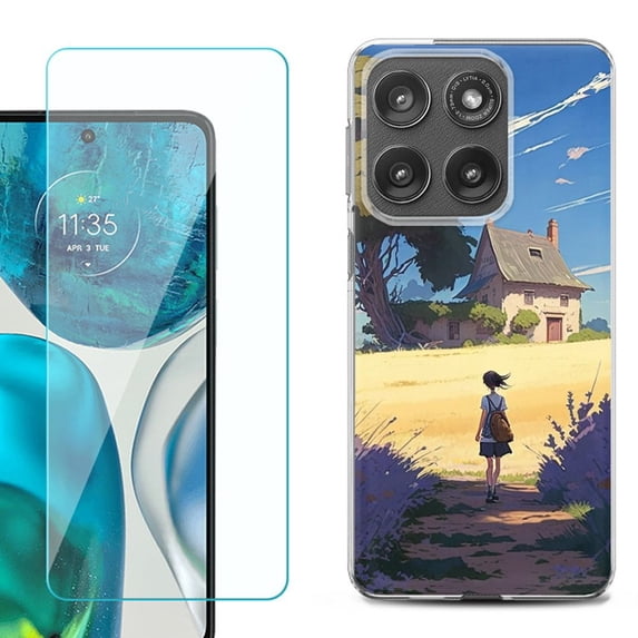 Shockproof Phone Case for Motorola Moto Edge 2026, by OneToughShield - Lavender Summer