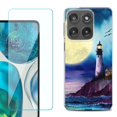 thumbnail image 1 of Shockproof Phone Case for Motorola Moto Edge 2026, by OneToughShield - Lighthouse Moon, 1 of 5