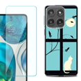 thumbnail image 1 of Shockproof Phone Case for Motorola Moto Edge 2026, by OneToughShield - Moon/Cat, 1 of 5