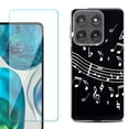 thumbnail image 1 of Shockproof Phone Case for Motorola Moto Edge 2026, by OneToughShield - Music Notes / Black, 1 of 5