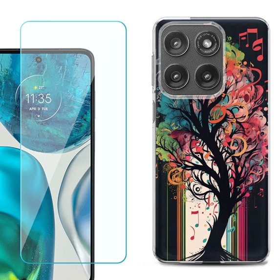 Shockproof Phone Case for Motorola Moto Edge 2026, by OneToughShield - Musical Tree