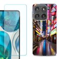 thumbnail image 1 of Shockproof Phone Case for Motorola Moto Edge 2026, by OneToughShield - Neon Street, 1 of 5