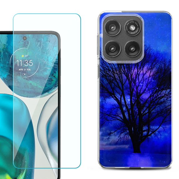 Shockproof Phone Case for Motorola Moto Edge 2026, by OneToughShield - Night Tree