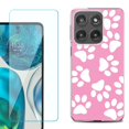 thumbnail image 1 of Shockproof Phone Case for Motorola Moto Edge 2026, by OneToughShield - Pet Paw/ Pink, 1 of 5
