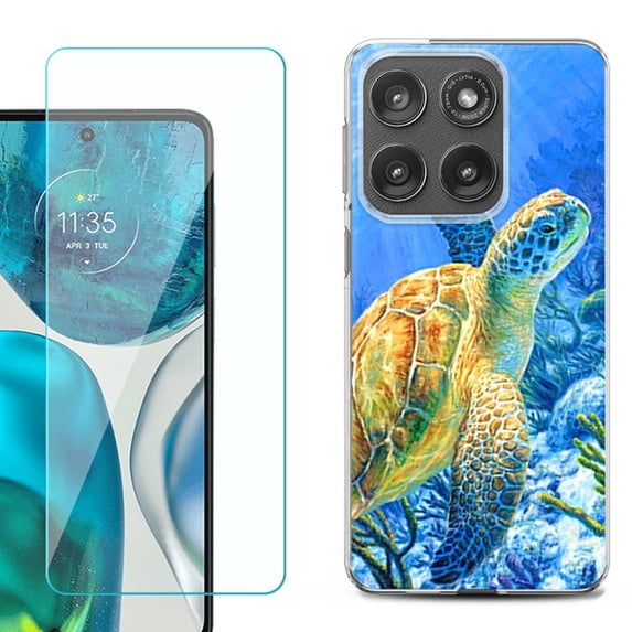 Shockproof Phone Case for Motorola Moto Edge 2026, by OneToughShield - Sea Turtle