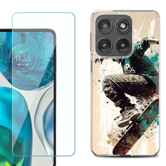 Shockproof Phone Case for Motorola Moto Edge 2026, by OneToughShield - Skateboarding