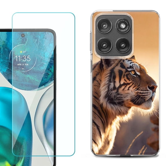 Shockproof Phone Case for Motorola Moto Edge 2026, by OneToughShield - Tiger
