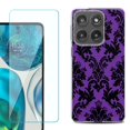 thumbnail image 1 of Shockproof Phone Case for Motorola Moto Edge 2026, by OneToughShield - Victorian Purple/Black, 1 of 5