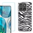 thumbnail image 1 of Shockproof Phone Case for Motorola Moto Edge 2026, by OneToughShield - Zebra B/W, 1 of 5