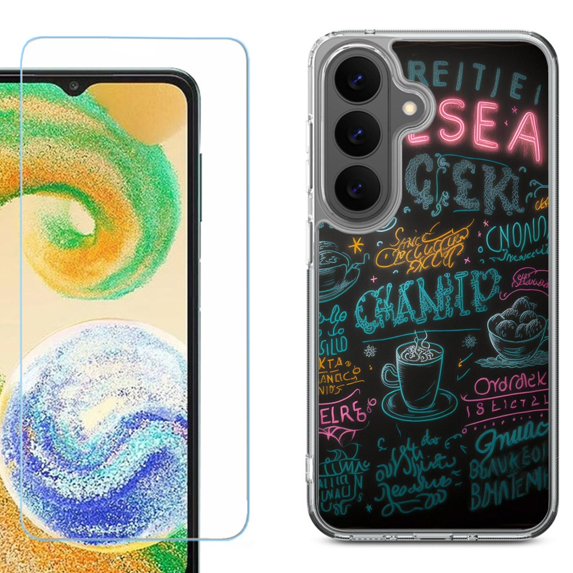 Shockproof Phone Case for Samsung Galaxy A27 5G, by OneToughShield - Abstract Menu