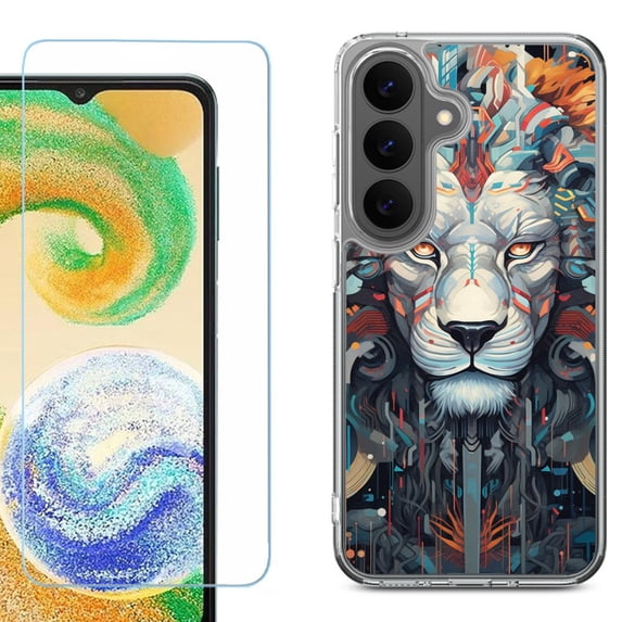 Shockproof Phone Case for Samsung Galaxy A27 5G, by OneToughShield - Cyberpunk Lion