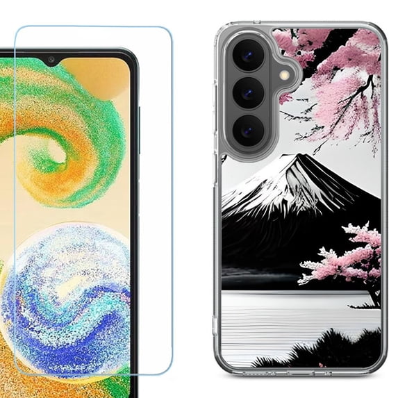 Shockproof Phone Case for Samsung Galaxy A27 5G, by OneToughShield - Fuji Sakura