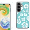 thumbnail image 1 of Shockproof Phone Case for Samsung Galaxy A27 5G, by OneToughShield - Hibiscus Teal, 1 of 5