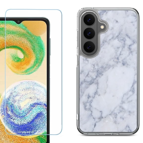 Shockproof Phone Case for Samsung Galaxy A27 5G, by OneToughShield - Marble / Clouds