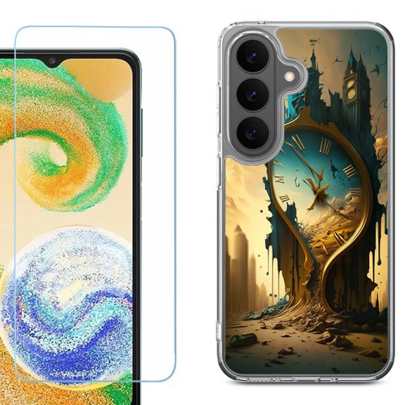 Shockproof Phone Case for Samsung Galaxy A27 5G, by OneToughShield - Melting Clock