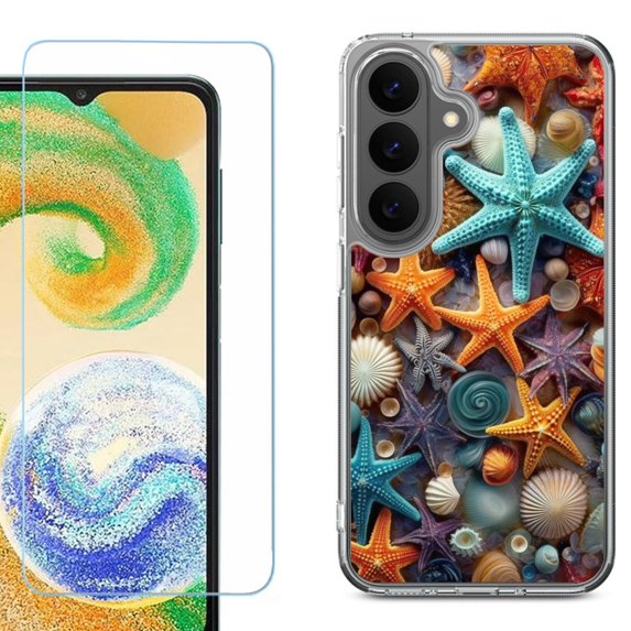 Shockproof Phone Case for Samsung Galaxy A27 5G, by OneToughShield - Starfish Mix