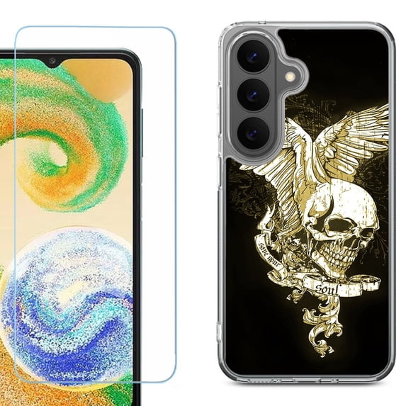 Shockproof Phone Case for Samsung Galaxy A27 5G, by OneToughShield - Wing Skull