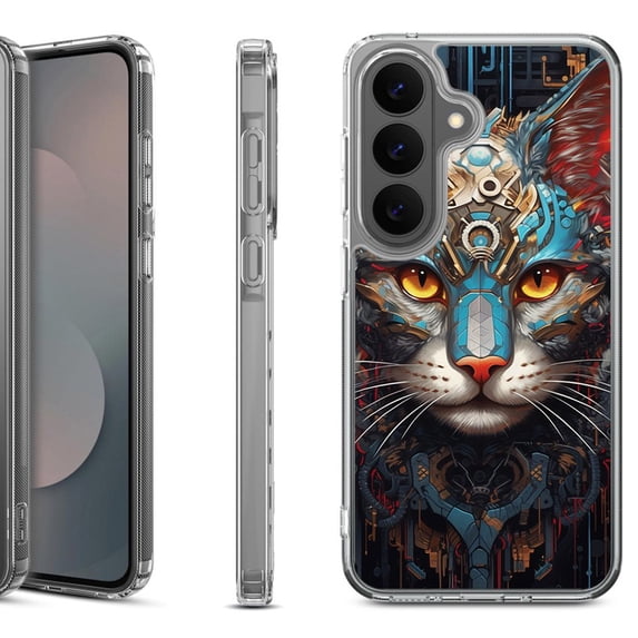 Shockproof Phone Case for Samsung Galaxy A37 5G, by OneToughShield - Cyberpunk Cat
