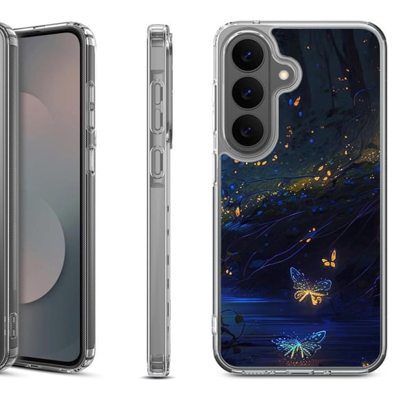 Shockproof Phone Case for Samsung Galaxy A37 5G, by OneToughShield - Fireflies Butterfly