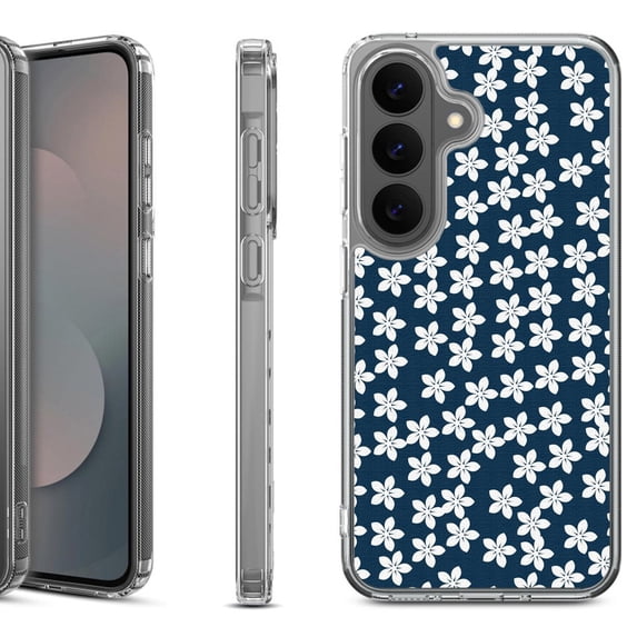 Shockproof Phone Case for Samsung Galaxy A37 5G, by OneToughShield - Flower/Blue