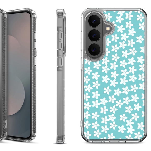 Shockproof Phone Case for Samsung Galaxy A37 5G, by OneToughShield - Flower/Teal