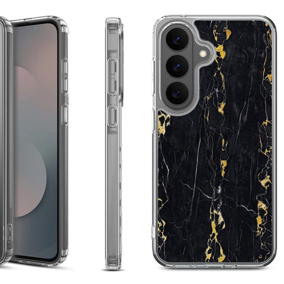 Shockproof Phone Case for Samsung Galaxy A37 5G, by OneToughShield - Marble / Gold/Black