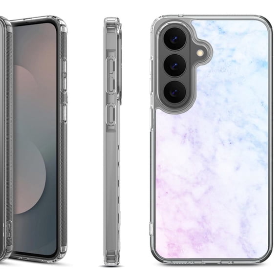 Shockproof Phone Case for Samsung Galaxy A37 5G, by OneToughShield - Marble Pink/Blue