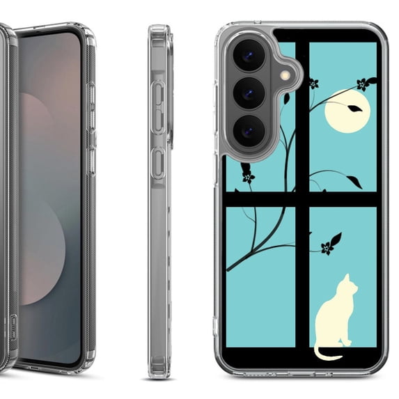 Shockproof Phone Case for Samsung Galaxy A37 5G, by OneToughShield - Moon/Cat