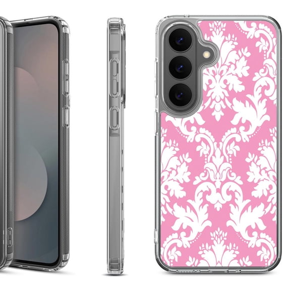 Shockproof Phone Case for Samsung Galaxy A37 5G, by OneToughShield - Victorian White/Pink