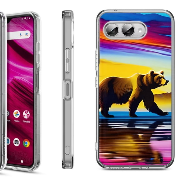 Shockproof Phone Case for T-Mobile Revvl 8, by OneToughShield - Bear