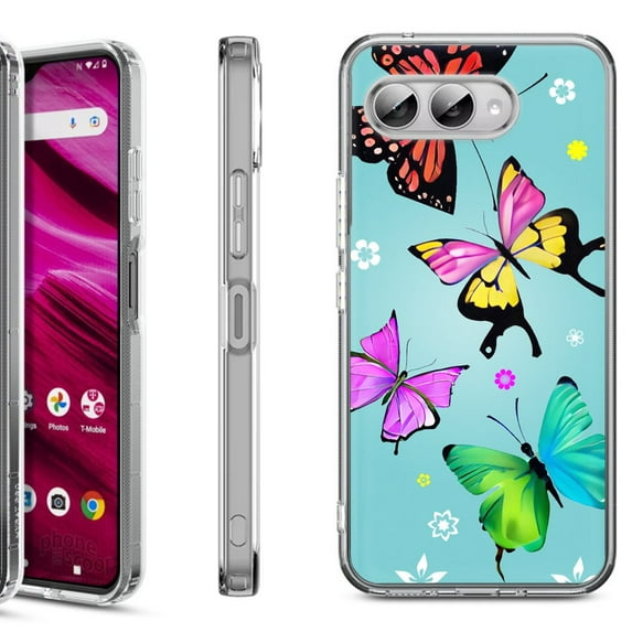 Shockproof Phone Case for T-Mobile Revvl 8, by OneToughShield - Butterfly