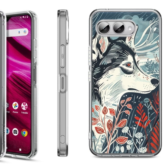 Shockproof Phone Case for T-Mobile Revvl 8, by OneToughShield - Calm Husky