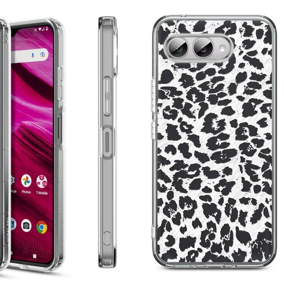 Shockproof Phone Case for T-Mobile Revvl 8, by OneToughShield - Cheetah B/W