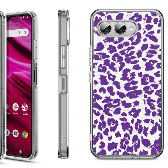 Shockproof Phone Case for T-Mobile Revvl 8, by OneToughShield - Cheetah Purple
