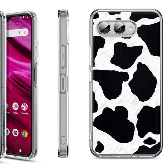 Shockproof Phone Case for T-Mobile Revvl 8, by OneToughShield - Cow Skin Design
