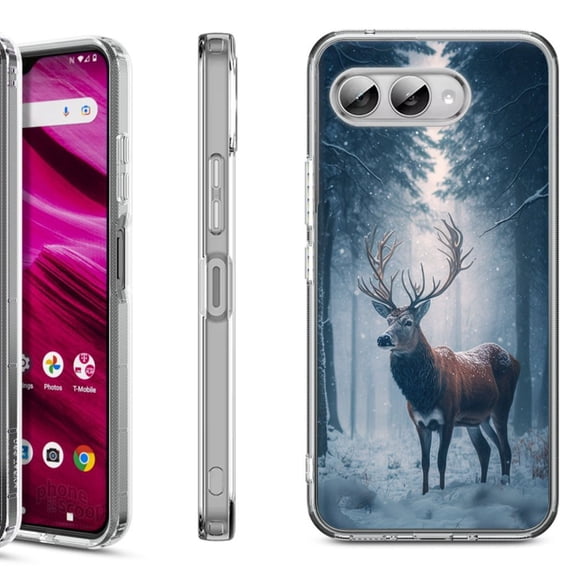 Shockproof Phone Case for T-Mobile Revvl 8, by OneToughShield - Deer Winter
