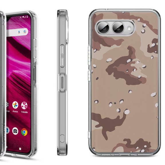 Shockproof Phone Case for T-Mobile Revvl 8, by OneToughShield - Desert Camo