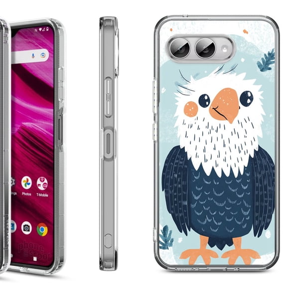 Shockproof Phone Case for T-Mobile Revvl 8, by OneToughShield - Eagle Smile