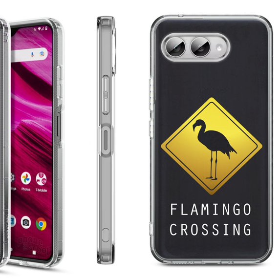 Shockproof Phone Case for T-Mobile Revvl 8, by OneToughShield - Flamingo
