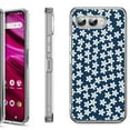 thumbnail image 1 of Shockproof Phone Case for T-Mobile Revvl 8, by OneToughShield - Flower/Blue, 1 of 5